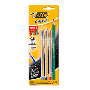 KIT BIC 3 CANETAS 0.8MM LAPIS PRETO R.971215