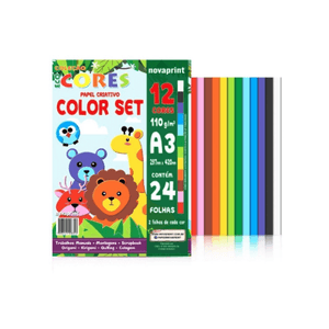 PAPEL COLOR SET A3 12 CORES 110GM C/24FLS ECCS0002