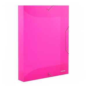 PASTA ABA ELASTICO A4 4CM NEON ROSA 1301