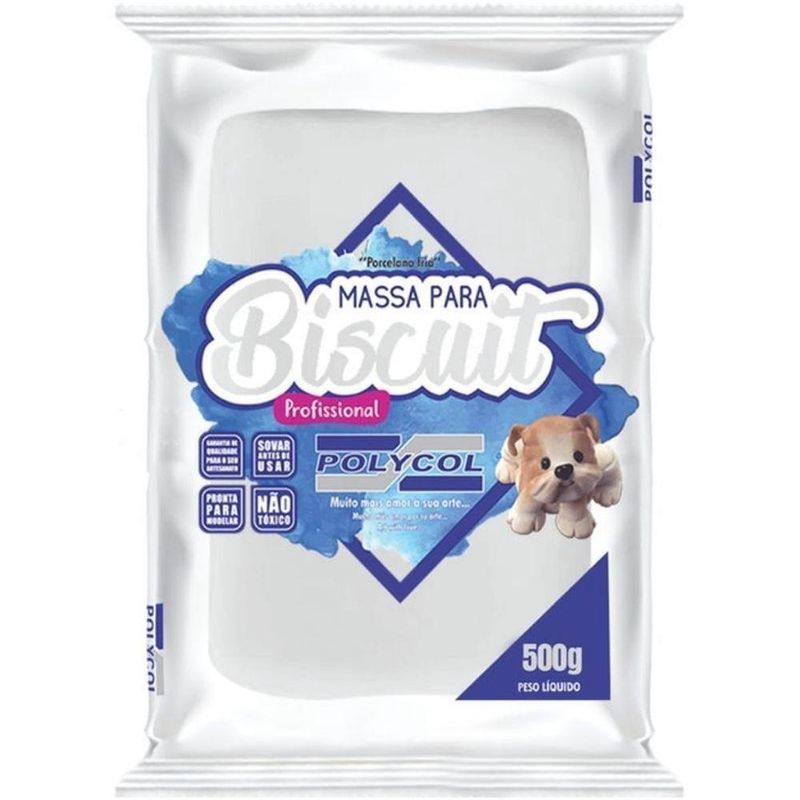 Massa Biscuit 500g Branca Polycol-1751060479590