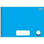 Caderno Espiral Capa Dura Meia Pauta 80 Folhas Pepper Azul-1751301235121