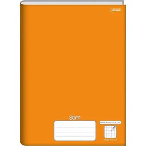 Caderno Quadriculado Brochura Capa Dura Universitário 1X1cm 96 Folhas Laranja