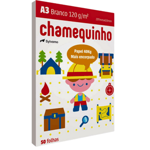 Papel Sulfite A3 120g 397x240mm 50 Folhas Chamequinho