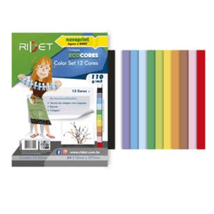 Bloco Criativo Color Set A4 12 Cores 110g 24fls Ridet