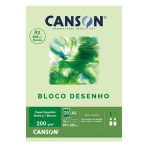 Bloco de Desenho Canson 200g A3 297x420mm 20 Folhas Branco