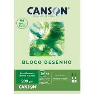Bloco de Desenho 200g A4 210x297mm 20 Folhas Branco