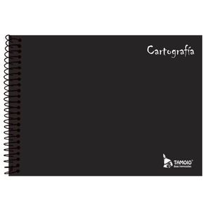 Caderno Cartografia e Desenho Espiral Capa Dura 96 Folhas Preto