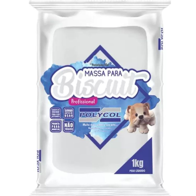 Massa Biscuit 1kg Branca Polycol-1752577039443